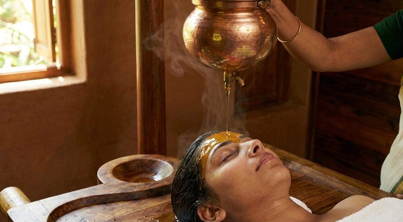 Cooling Ayurvedic Therapy for Head, Hair, and Mind